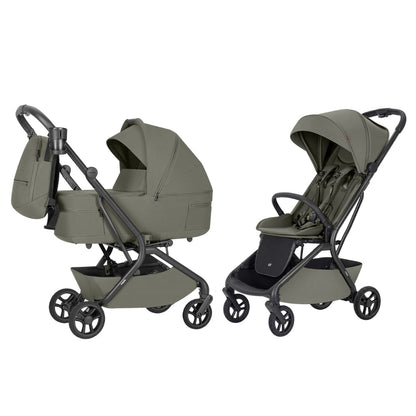 Carucior bebe 2 in 1 Carrello Magia 2.0 CRL-6655 Malted Green, max. 22 Kg, dimensiuni bagaj de mana, compact, premium