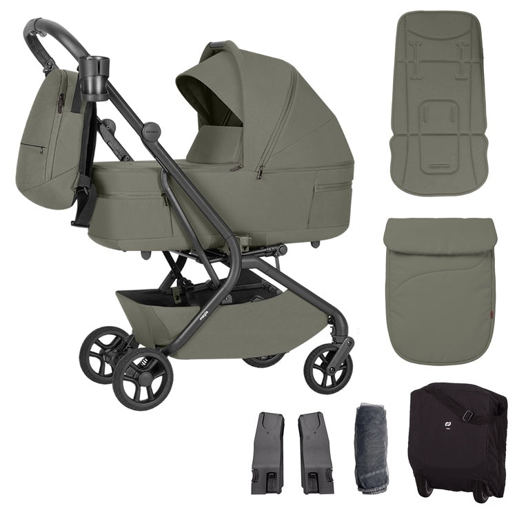 Carucior bebe 2 in 1 Carrello Magia 2.0 CRL-6655 Malted Green, max. 22 Kg, dimensiuni bagaj de mana, compact, premium