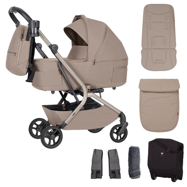 Carucior copii 2 in 1 Carrello Magia CRL-6655 Cocoa Beige, compact, max. 22 Kg, dimensiuni bagaj de mana