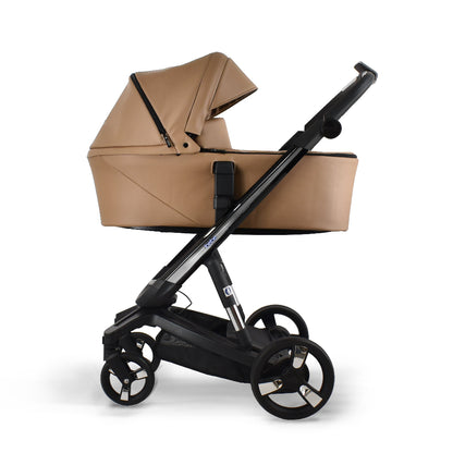 Carucior electric Ibebe iSTOP & DRiVE 2 in 1 Piele ecologica Bej (ISD35) Cybex e-Priam