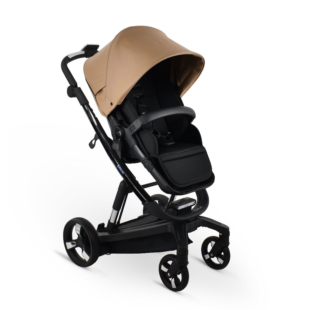 Carucior electric Ibebe iSTOP & DRiVE 2 in 1 Piele ecologica Bej (ISD35) Cybex e-Priam