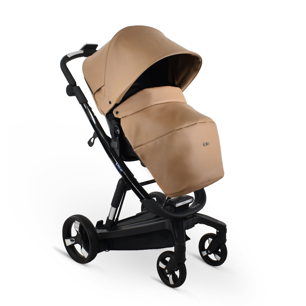 Carucior electric Ibebe iSTOP & DRiVE 2 in 1 Piele ecologica Bej (ISD35) Cybex e-Priam