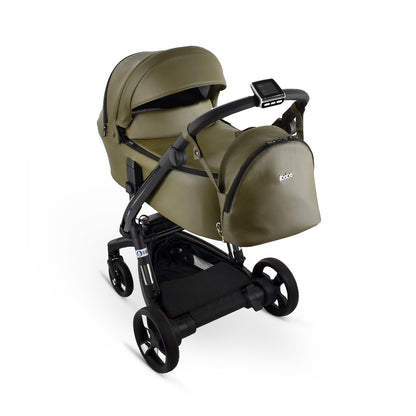 Carucior electric Ibebe iSTOP & DRiVE 2 in 1 Piele ecologica Kaki (ISD38) Cybex Platinum e-Priam