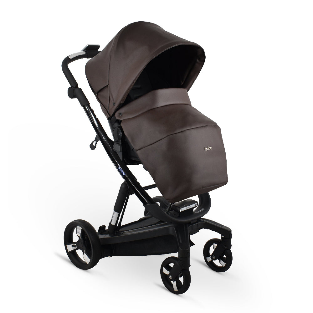 Carucior electric Ibebe iSTOP & DRiVE 2 in 1 Piele ecologica Maro (ISD41)