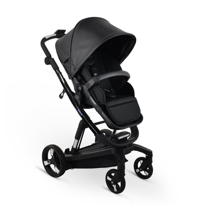 Carucior electric Ibebe iSTOP & DRiVE 2 in 1 Piele ecologica Negru (ISD17)