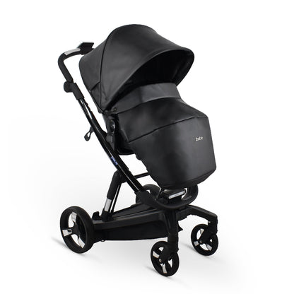 Carucior electric Ibebe iSTOP & DRiVE 2 in 1 Piele ecologica Negru (ISD17)