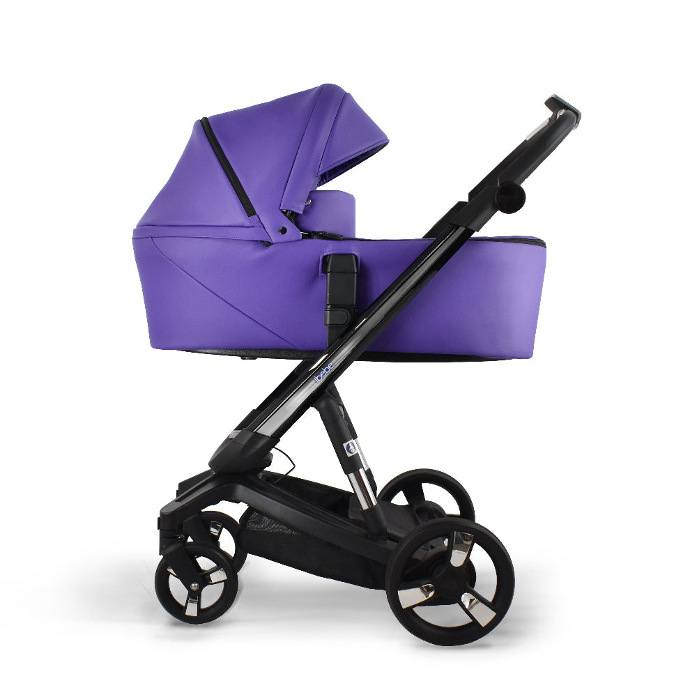 Carucior electric Ibebe iSTOP & DRiVE 2 in 1 Piele ecologica Violet ECO (ISDVioletEco) Cybex Platinum e-Priam