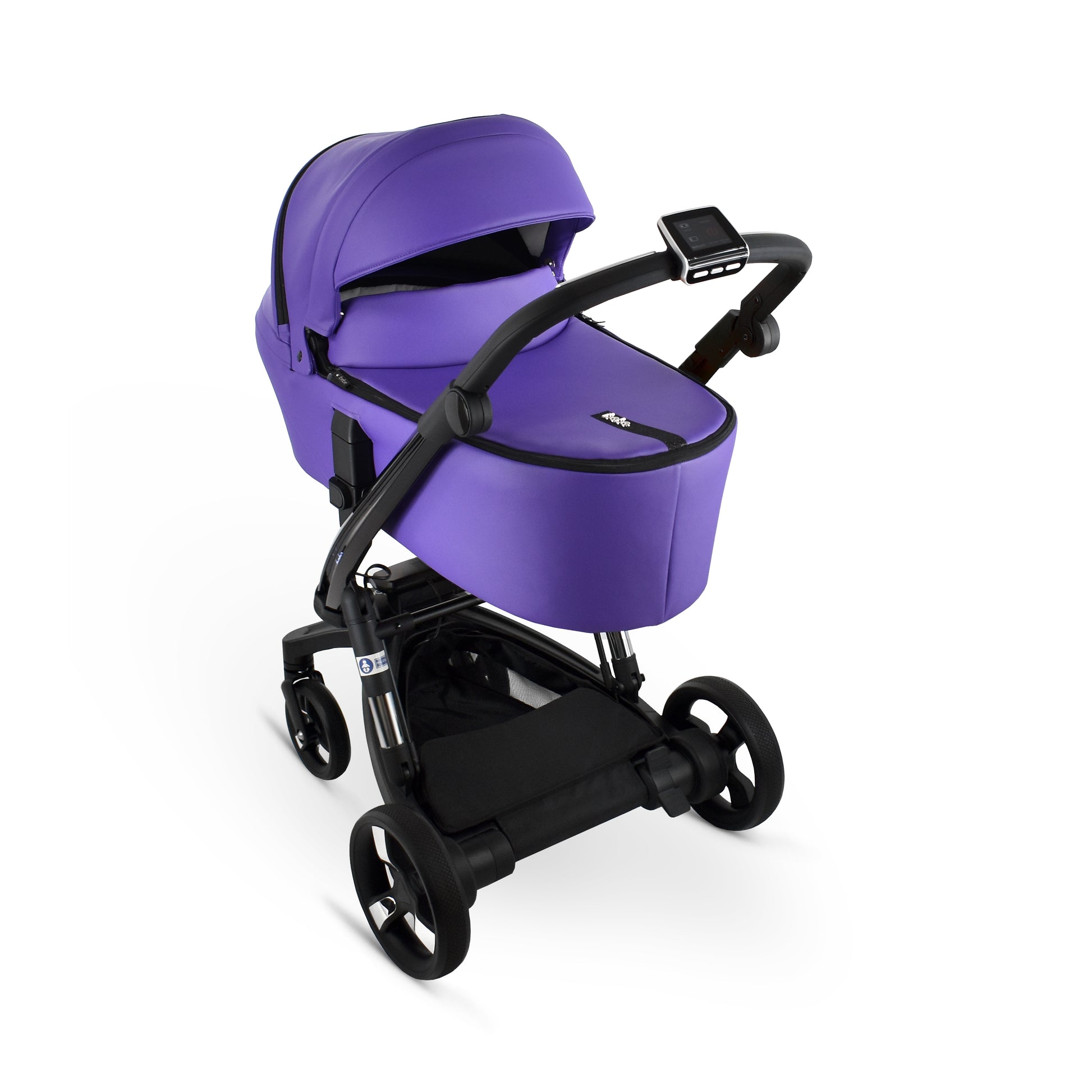 Carucior electric Ibebe iSTOP & DRiVE 2 in 1 Piele ecologica Violet ECO (ISDVioletEco) Cybex Platinum e-Priam