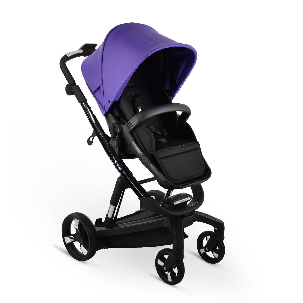 Carucior electric Ibebe iSTOP & DRiVE 2 in 1 Piele ecologica Violet ECO (ISDVioletEco) Cybex Platinum e-Priam