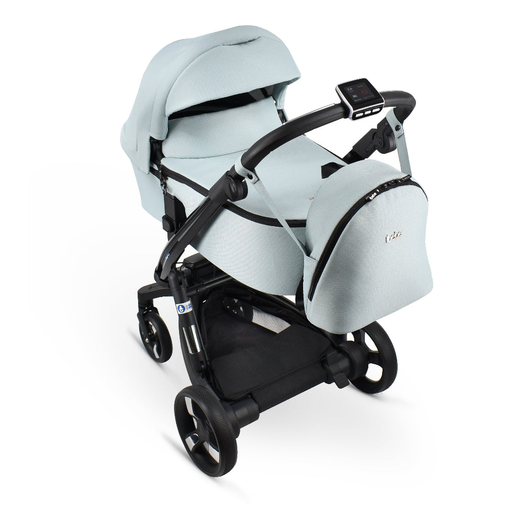 Carucior electric Ibebe iSTOP & DRiVE 2 in 1 Textil Albastru (ISD108)