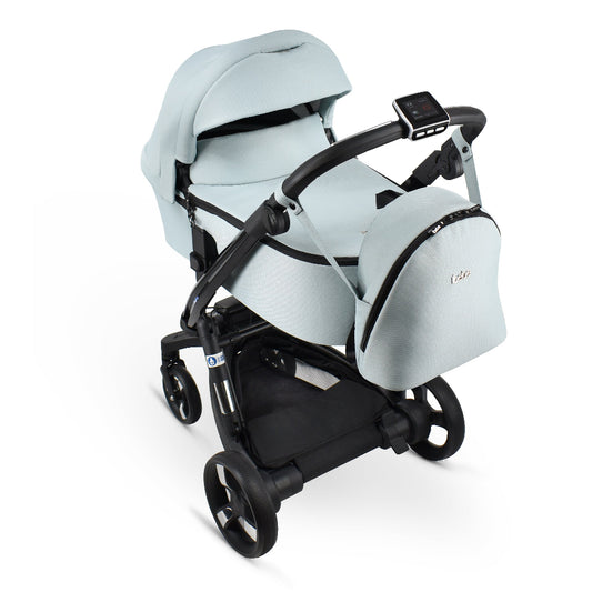 Carucior electric Ibebe iSTOP & DRiVE 2 in 1 Textil Albastru (ISD108)