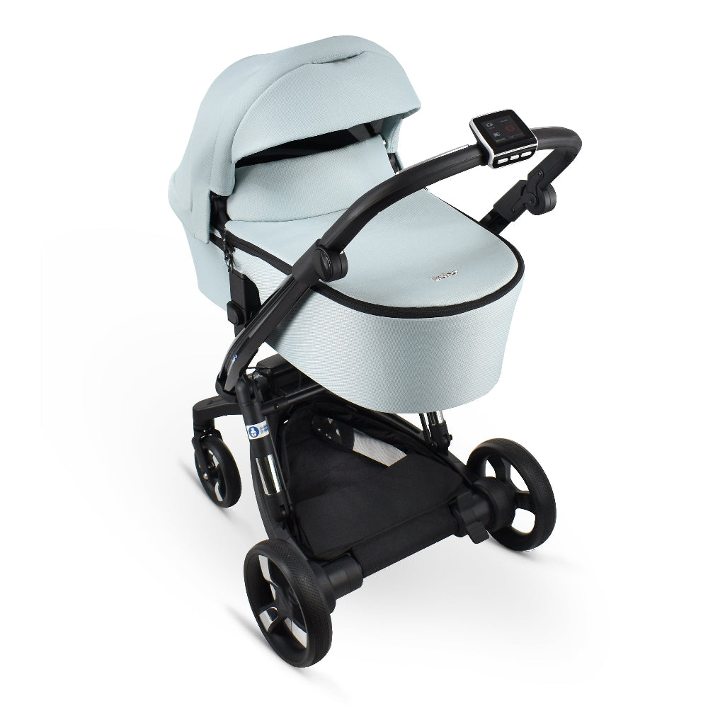 Carucior electric Ibebe iSTOP & DRiVE 2 in 1 Textil Albastru (ISD108)