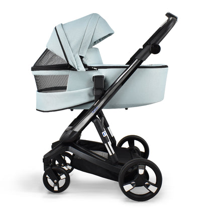 Carucior electric Ibebe iSTOP & DRiVE 2 in 1 Textil Albastru (ISD108)