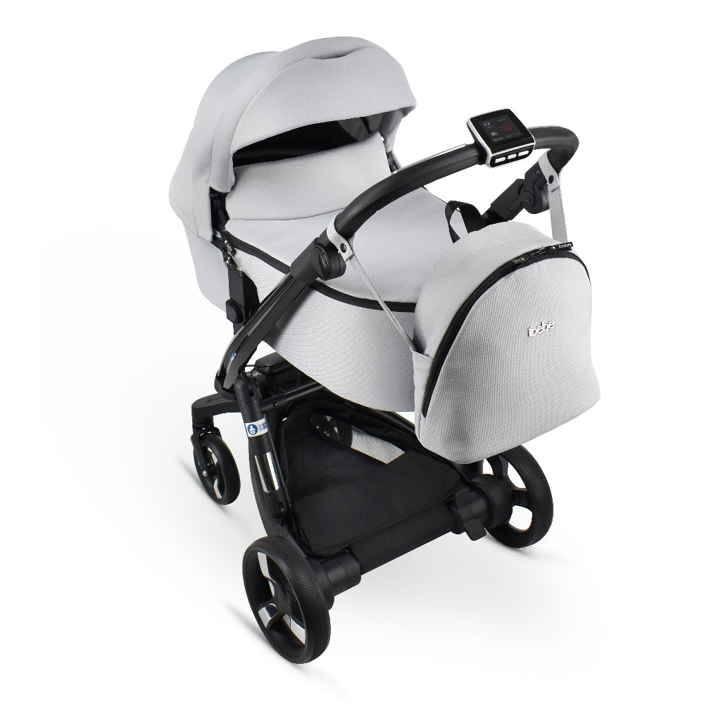 Carucior electric Ibebe iSTOP & DRiVE 2 in 1 Textil Gri (ISD110)