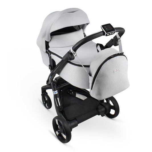 Carucior electric Ibebe iSTOP & DRiVE 2 in 1 Textil Gri (ISD110)
