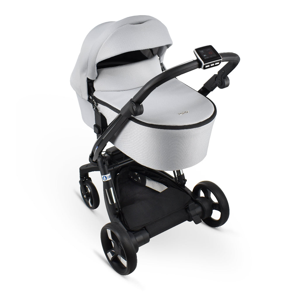 Carucior electric Ibebe iSTOP & DRiVE 2 in 1 Textil Gri (ISD110)