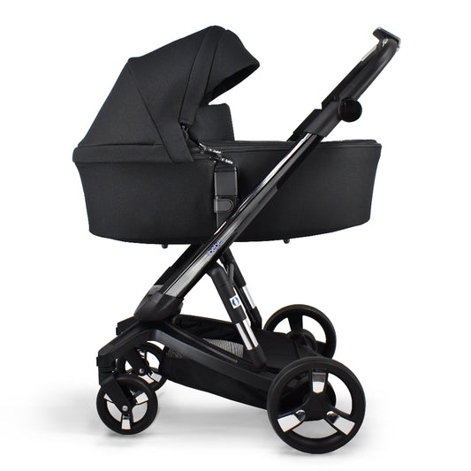 Carucior electric Ibebe iSTOP & DRiVE 2 in 1 Textil Negru (ISD105)