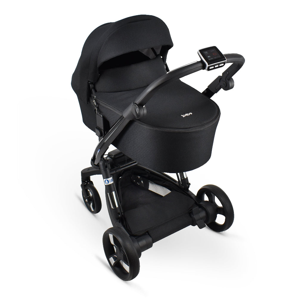 Carucior electric Ibebe iSTOP & DRiVE 2 in 1 Textil Negru (ISD105)