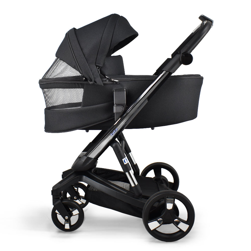 Carucior electric Ibebe iSTOP & DRiVE 2 in 1 Textil Negru (ISD105)