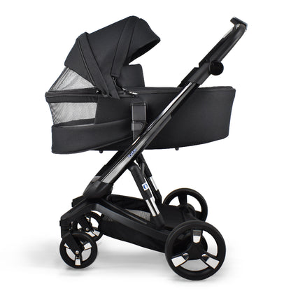 Carucior electric Ibebe iSTOP & DRiVE 2 in 1 Textil Negru (ISD105)