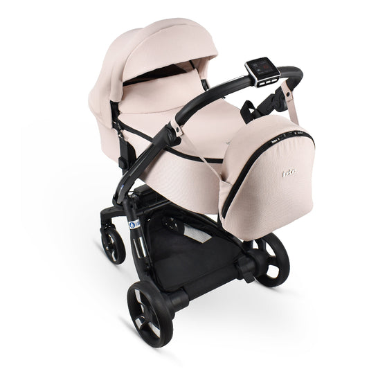 Carucior electric Ibebe iSTOP & DRiVE 2 in 1 Textil Roz (ISD111)