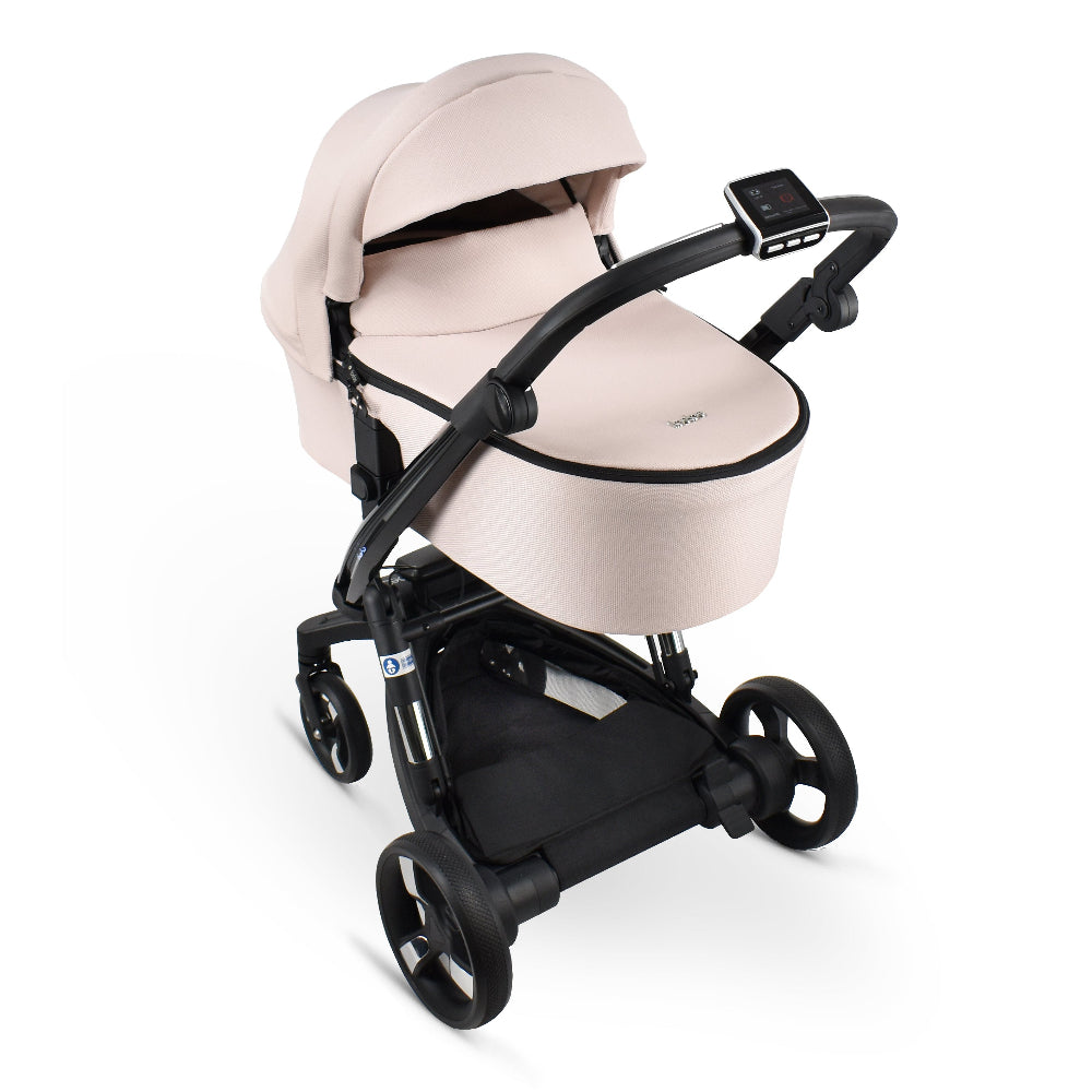 Carucior electric Ibebe iSTOP & DRiVE 2 in 1 Textil Roz (ISD111)
