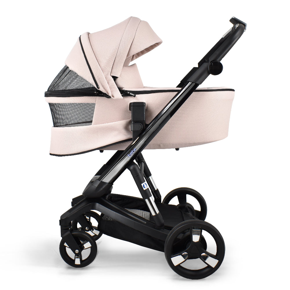 Carucior electric Ibebe iSTOP & DRiVE 2 in 1 Textil Roz (ISD111)