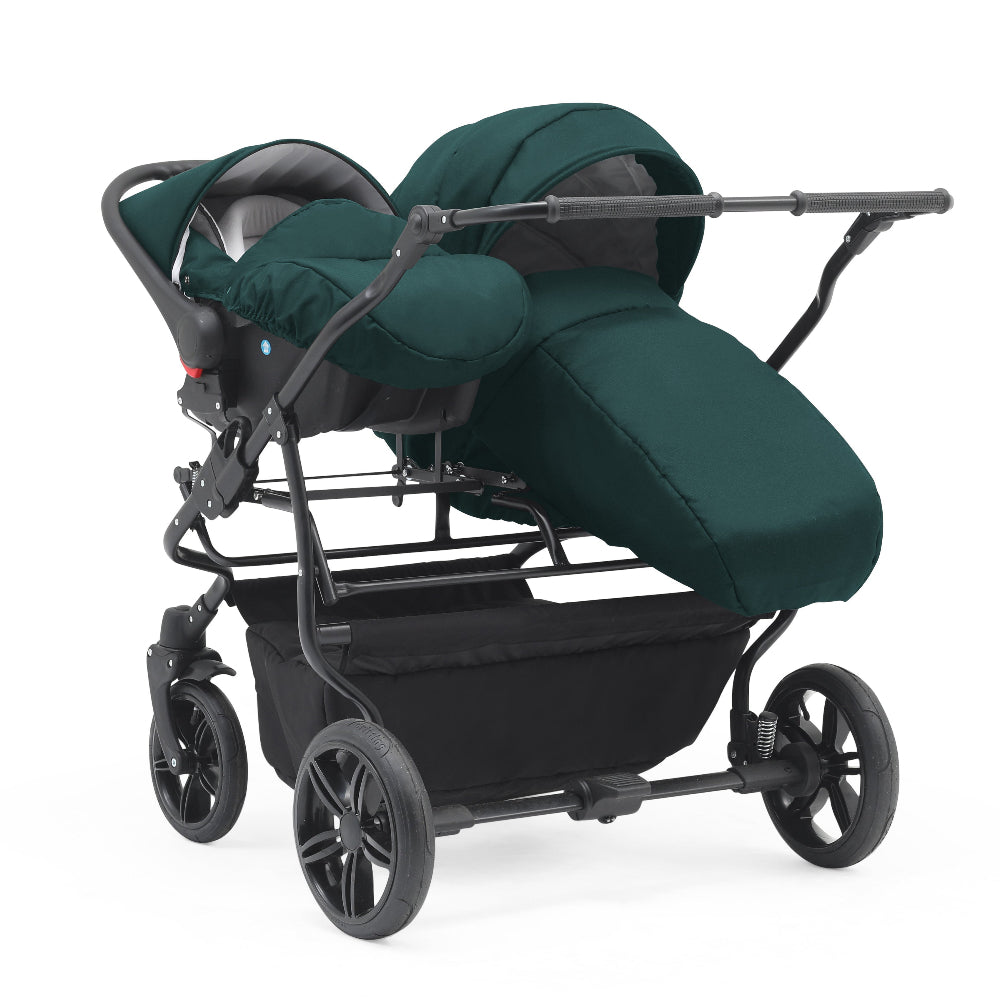 Carucior gemeni 3 in 1 Nativo Gemini Khaki/Negru