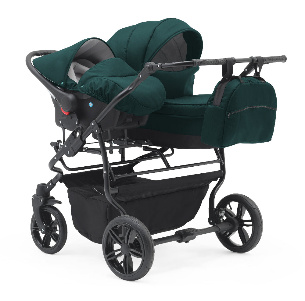 Carucior gemeni 3 in 1 Nativo Gemini Khaki/Negru