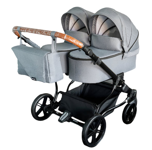 Carucior pentru gemeni Adbor Duo Lux Gri carucior-gemeni