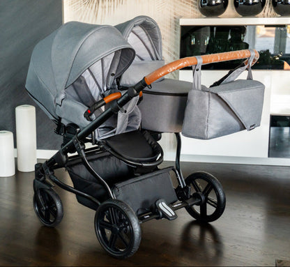 Carucior pentru gemeni Adbor Duo Lux Gri carucior-gemeni