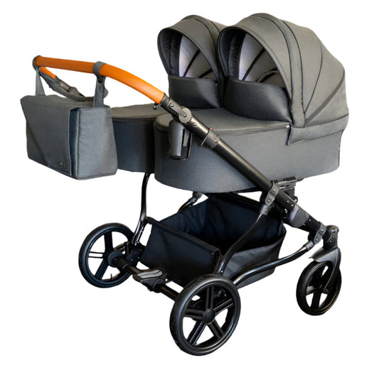 Carucior pentru gemeni Adbor Duo Lux Grafit carucior-gemeni