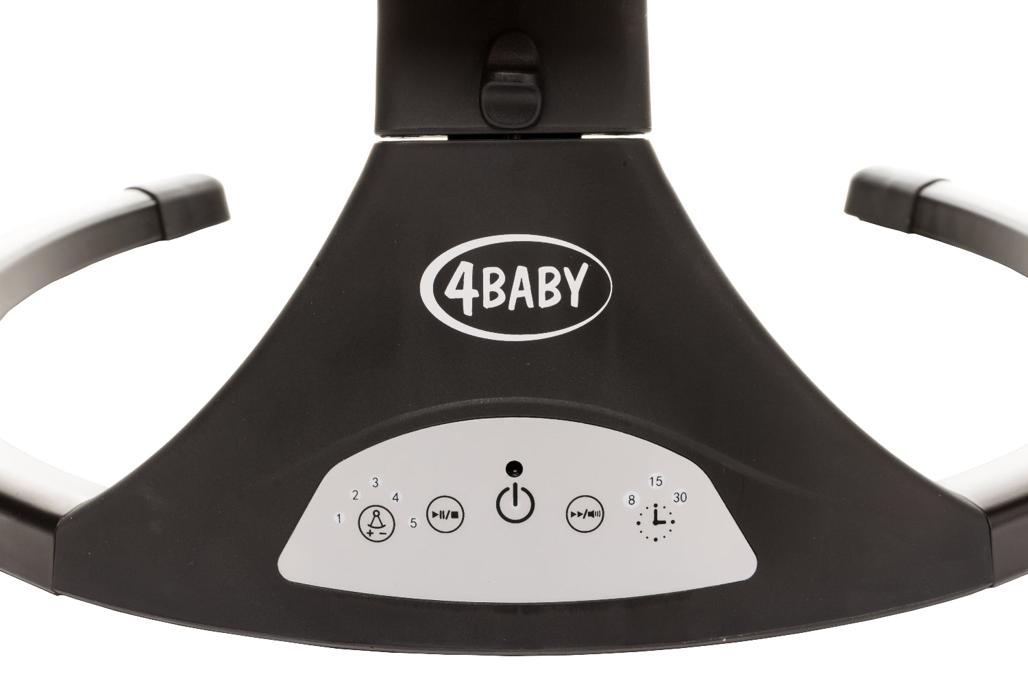Leagan electric cu telecomanda 4Baby Rock'n Relax Wood Negru, max. 9 Kg, telecomanda, 5 viteze, 12 melodii, timer, USB