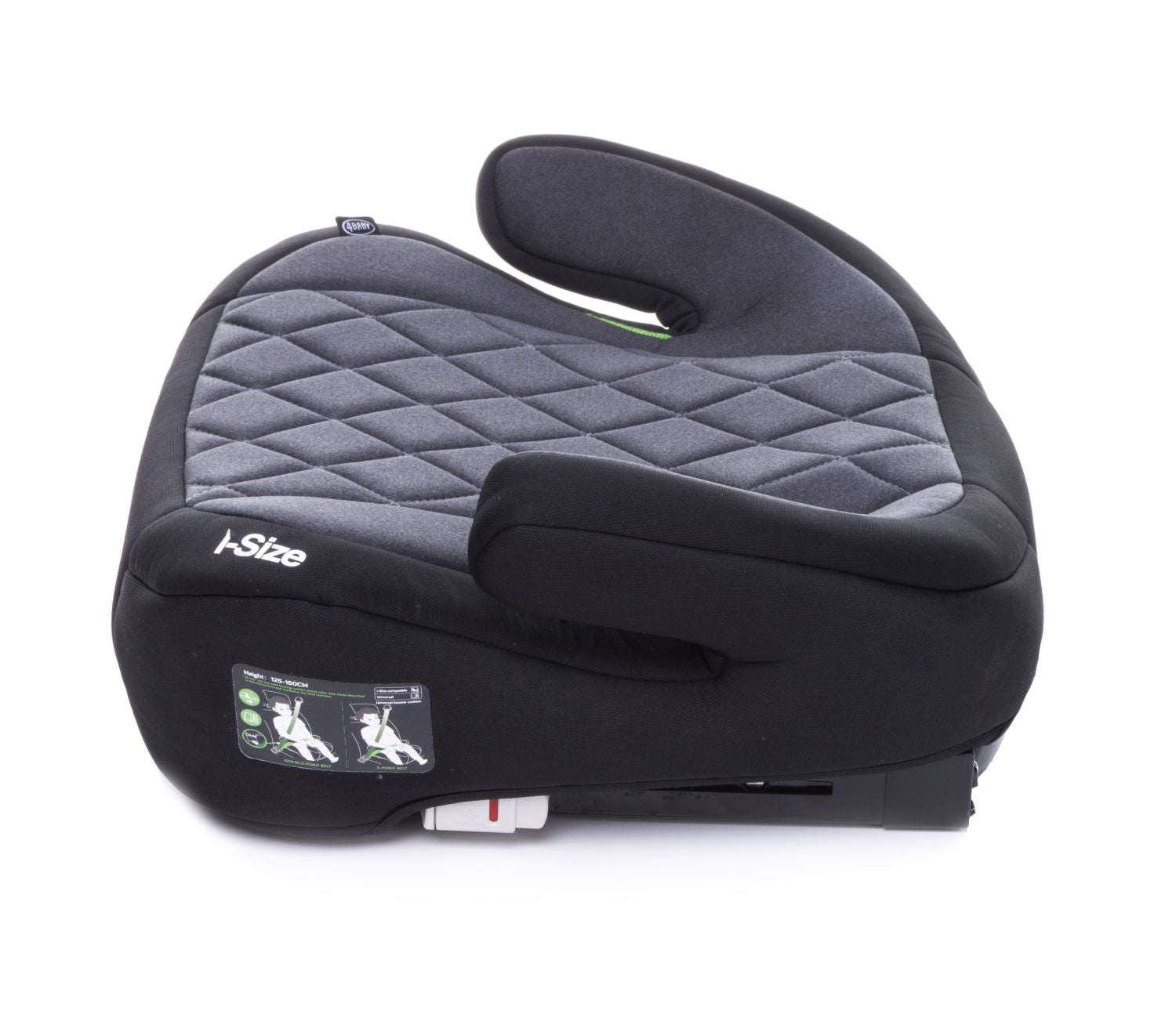 Inaltator Isofix 4Baby Hi-Fix 125-150cm Grafit, I-Size, conectori reglabili