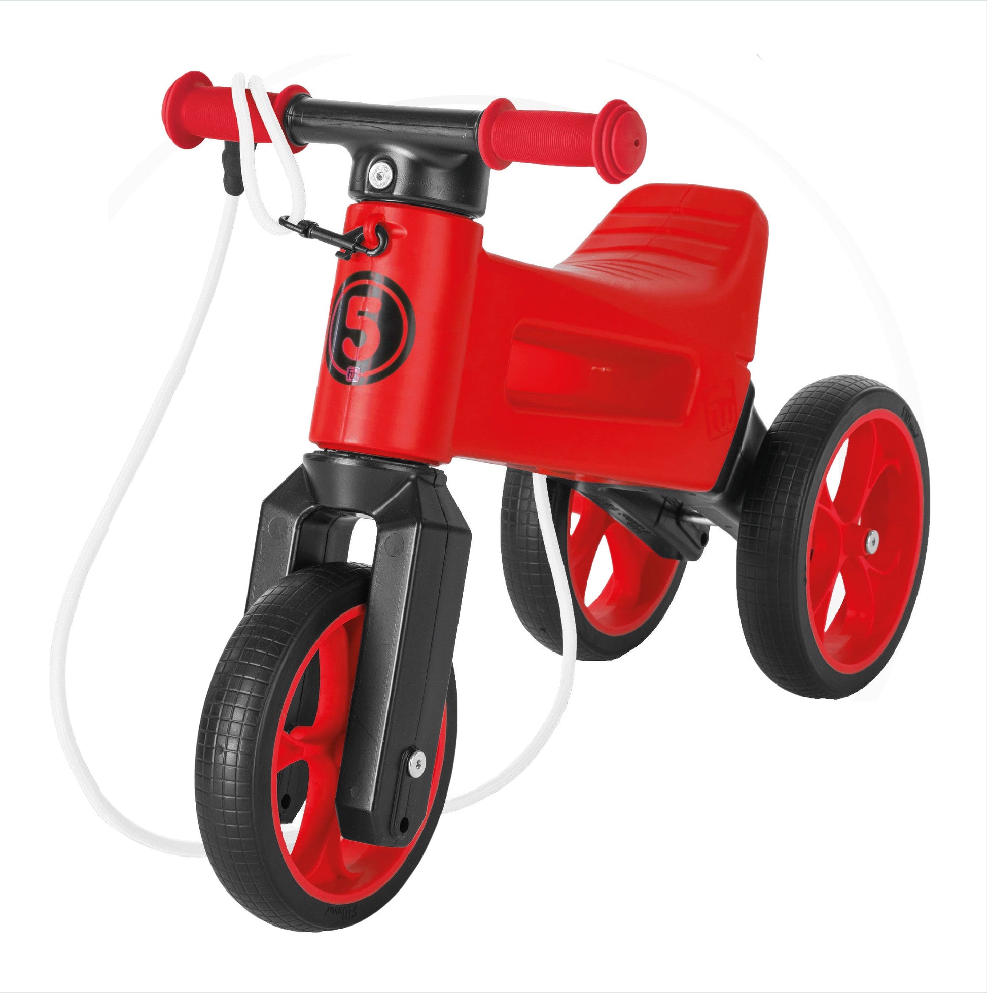 Bicicleta fara pedale 2 in 1 18 + luni pneuri si manere de cauciuc 4 nivele de reglaj pe inaltime Funny Wheels Rider