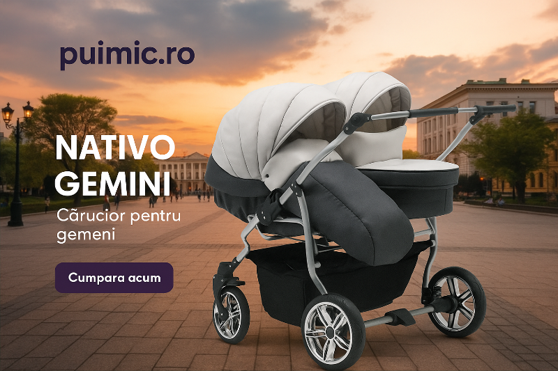 Carucior pentru gemeni Nativo Gemini 2 in 1 / 3 in 1 cu scaune separate individual, reversibile