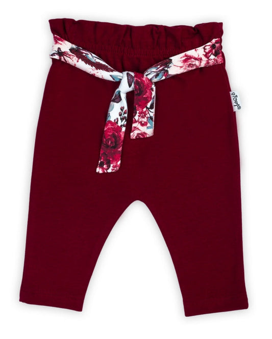 Pantalon de bumbac 100% (180016) Nicol "Kate" visiniu