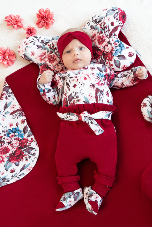 Pantalon de bumbac 100% (180016) Nicol "Kate" visiniu