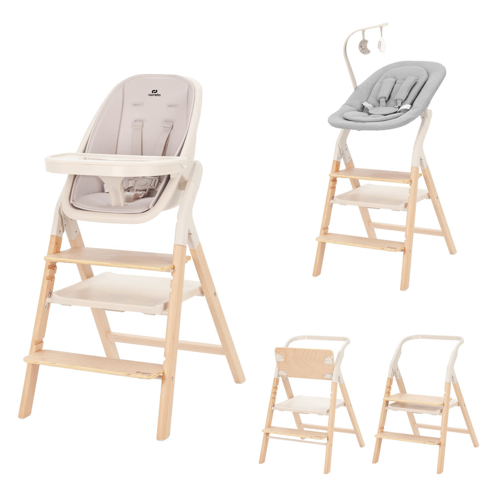 Scaun de masa cu sezlong Carrello ERGO (CRL-16701) 4 in 1 Sugar Beige