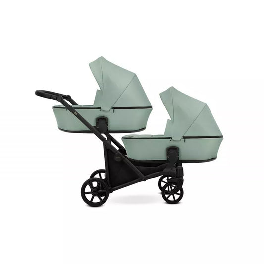 Carucior pentru gemeni Kunert Brav Duo 2 in 1 Menta/cadru Negru