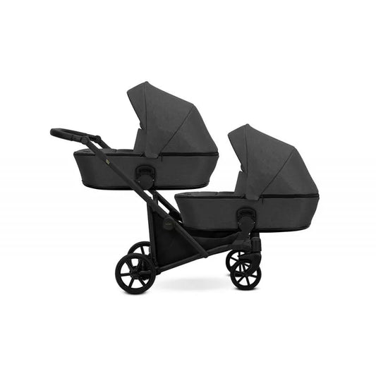 Carucior pentru gemeni Kunert Brav Duo 2 in 1 Grafit/cadru Negru