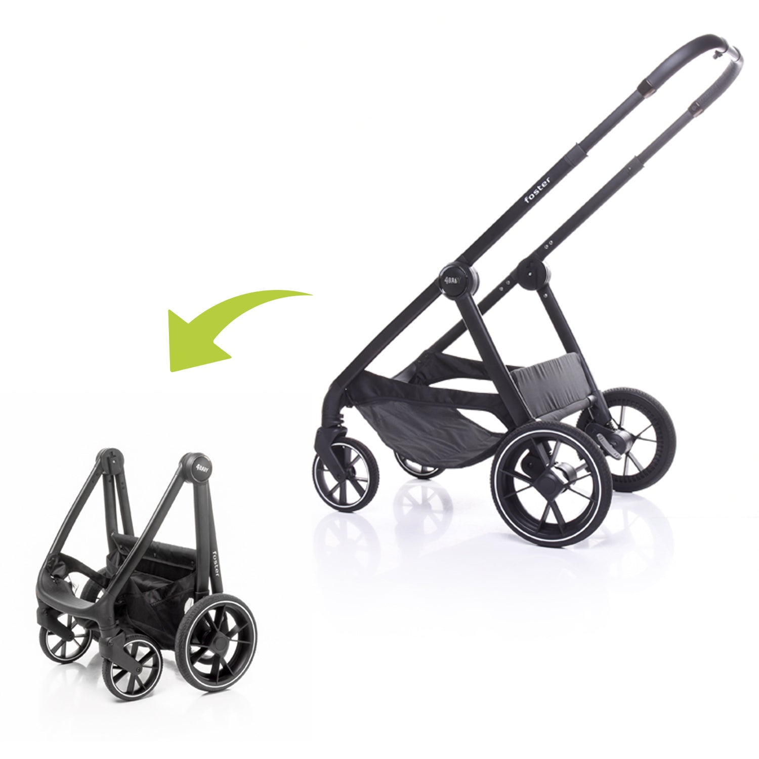 Carucior 3 in 1 4Baby Foster Dark Green, max. 22 Kg