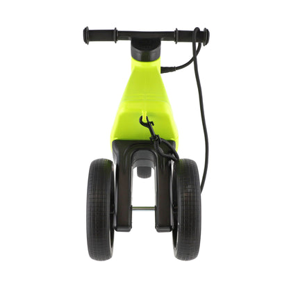 Bicicleta fara pedale cu cosulet pentru ghidon, 2 in 1, 18+ luni, pneuri si manere de cauciuc, 4 nivele de reglaj pe inaltime, Funny Wheels Rider SuperSport Lime/Black