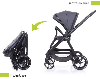 Carucior 3 in 1 4Baby Foster Graphite, max. 22 Kg