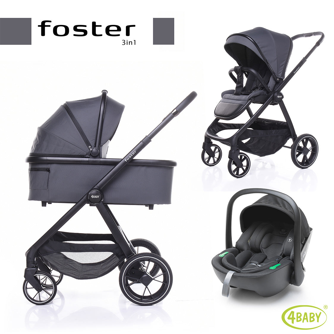 Carucior 3 in 1 4Baby Foster max. 22 Kg