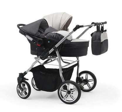 Carucior pentru gemeni Nativo Gemini 3 in 1 Negru/Gold latime 87 cm reversibil carucior-gemeni