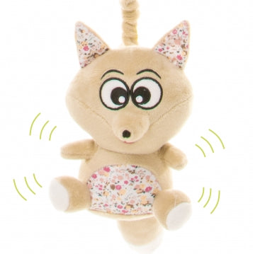 Jucarie de plus pentru carucior/patut 4Baby SQUEEZE Vulpi Maro/Bej