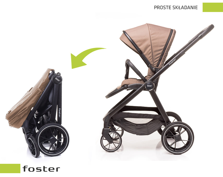 Carucior 3 in 1 4Baby Foster Mokka, max. 22 Kg
