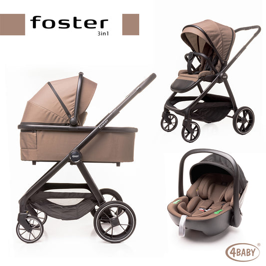 Carucior 3 in 1 4Baby Foster Mokka, max. 22 Kg
