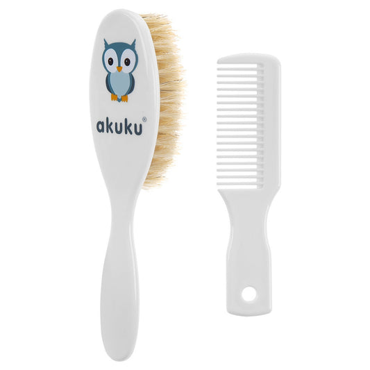 Set perie de par si pieptene Akuku A0307 Alb ingrijire